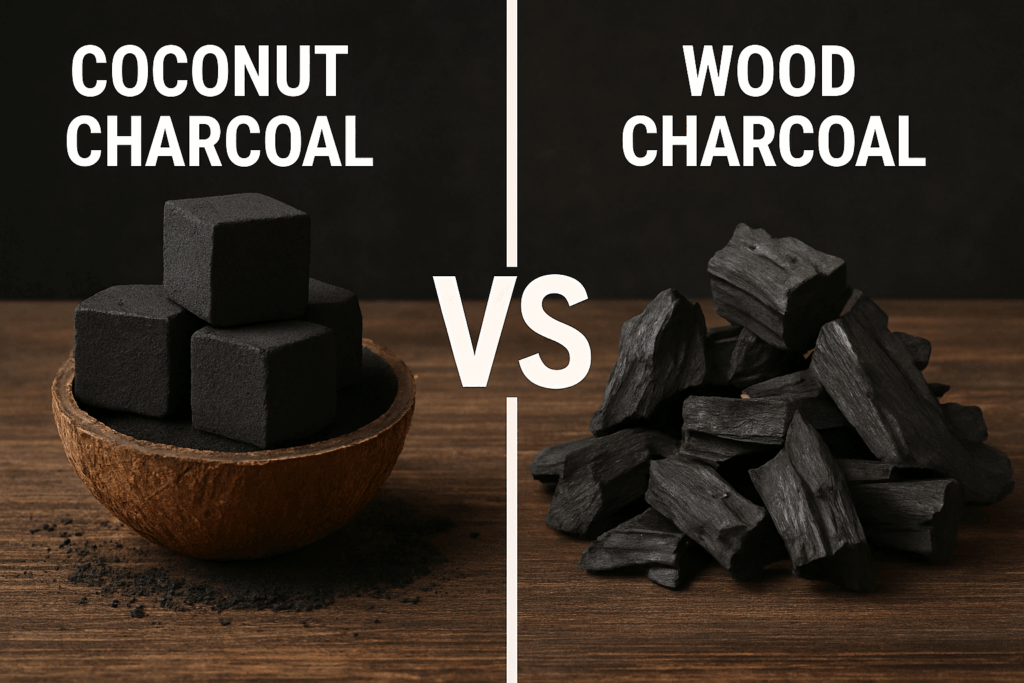 مقایسه زغال نارگیل با زغال چوب